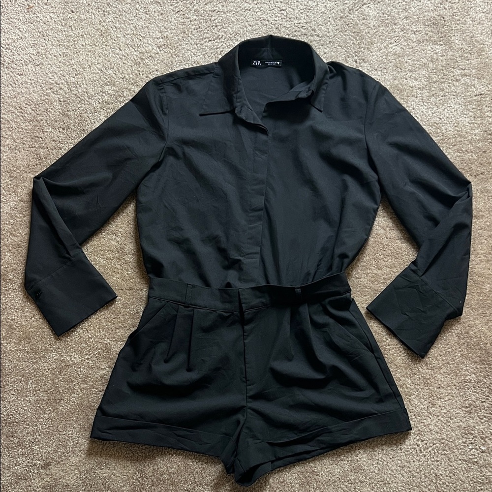 Zara Charcoal Button-Up Shirt